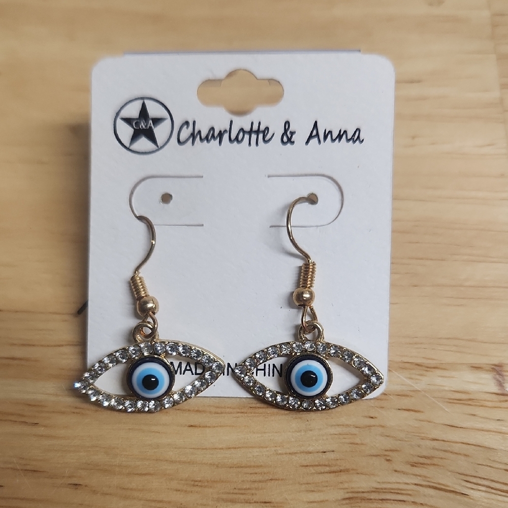 Gold Evil Eye Earrings